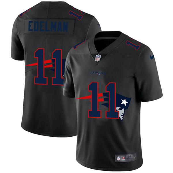Men's New England Patriots #11 Julian Edelman Black Shadow Logo Limited Stitched NFL Jersey